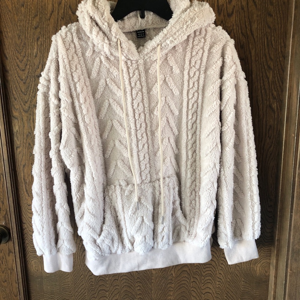 SHEIN Cream Textured Women's Hoodie Sweater